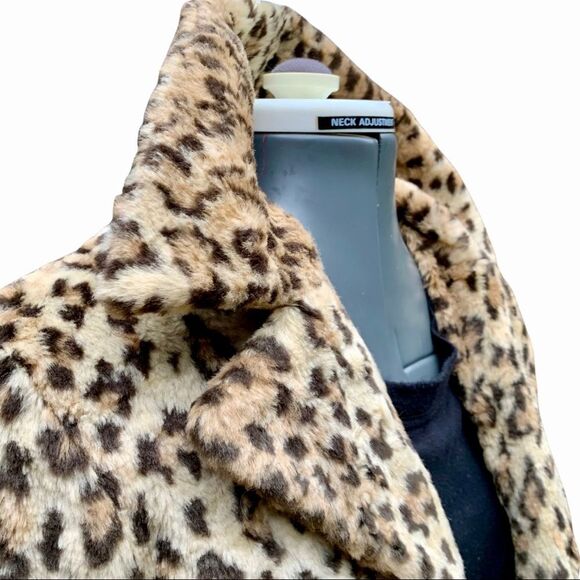 VINTAGE 80s/90s BB DAKOTA faux fur leopard print jacket. Timeless! SZ-SM - Picture 4 of 8